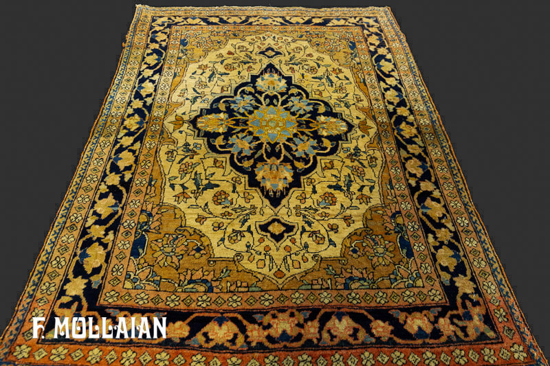 Antique Persian Kashan Mohtasham Rug n°:17285636